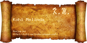 Kohl Melinda névjegykártya
